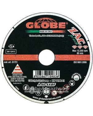 Круг отрезной по металлу Globe ZAC 125х1.3х22.2